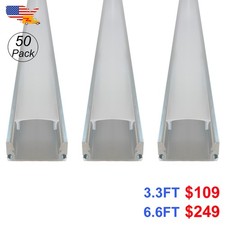 1M 2M Led Channel Aluminum U Shape Silver With Milky Cover Durable for Led Strip