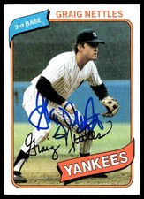 1980 Topps Baseball Graig Nettles New York Yankees #710 Signed