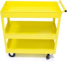 3-Shelf Tier Utility Cart With 400lbs Heavy Tiers Rolling Tool Cart On Wheels