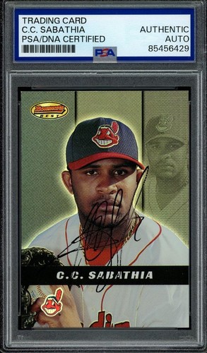 2000 Bowman's Best C.C. SABATHIA signed ROOKIE card - autograph HOF PSA/DNA - Picture 1 of 1