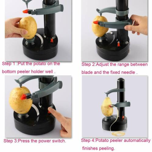 Automatic Peeler, Electric Peeling Machine for Potato Fruit Apple Orange 3-Blade - Picture 8 of 21