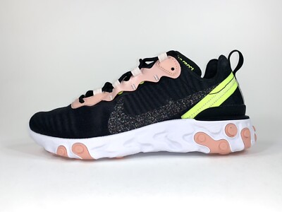 Nike React Element 55 Premium Running Shoes Black Coral CD6964-002