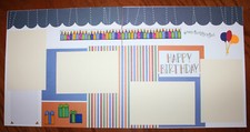 Birthday scrapbook layout pages 2 each 12 x 12 -simple handmade photo ready sale
