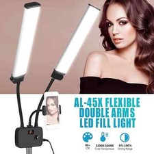 Double Arms LED Fill Light Bi-color Dimmable LED Video Light 3 Lighting Mode