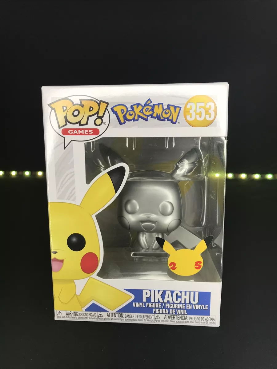 Funko Pop Games: Pokemon - 25th Anniversary Silver Pikachu Vinyl Figure #353