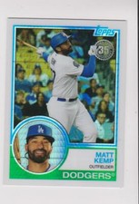 2018 Topps 1983 Silver Pack Refractor #141 Matt Kemp card, Los Angeles Dodgers