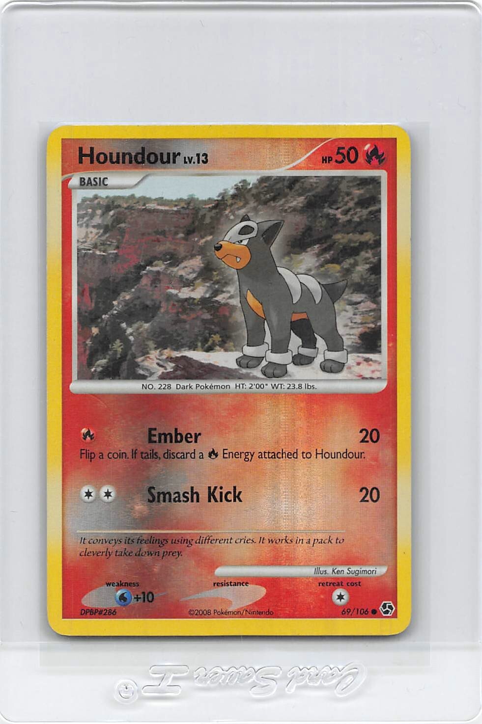 Houndour 69/106 - Common Reverse Holo - Great Encounters  2008 POKEMON CARD - LP