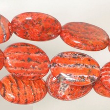 14X10MM ORANGE SCHILLER SHEEN SPAR GEMSTONE OVAL LOOSE BEADS 8inch