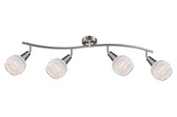 Globo Miloud Led-Deckenleuchte Deckenlampe Metall Glas Nickel Weiß 4-Flammig