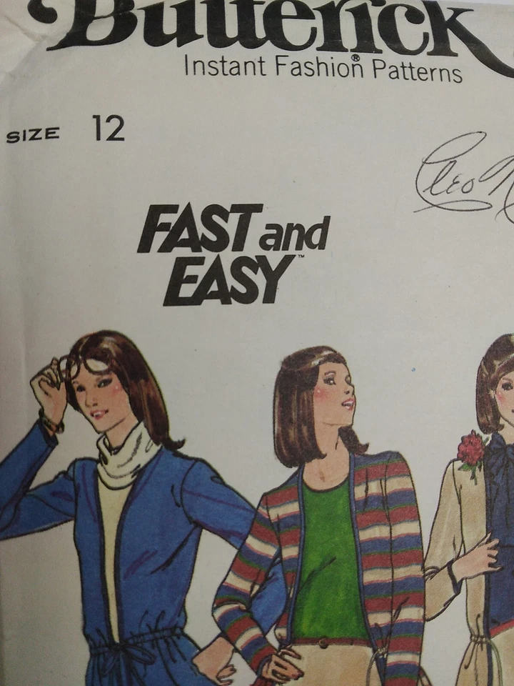 Jacket Skirt Pants 12 Butterick 5700 Sewing Pattern VTG 70s Stretch Knits Easy - Image 3 of 4