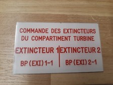 SNCF : Rare plaque plastique Turbotrain RTG : Commandes Extincteurs Turbines