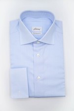 NEW BRIONI Dress Blue SHIRT 100 Cotton Size Neck 17.75 Us 45 Eu  BB3 