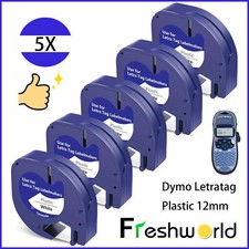 5 nastri 91221 White Plastic 12 mm x 4 m Dymo LetraTag LT-100H bianco S0721660