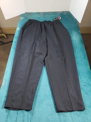 VINTAGE Briggs Pants Sz 20 W Petite Womens Black Stretch Elastic Waist USA NWT