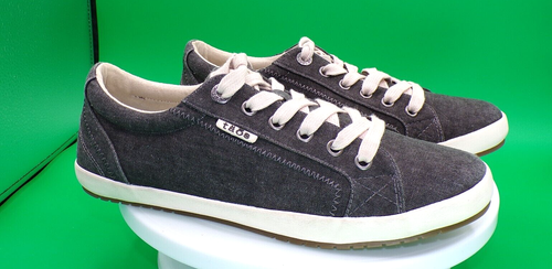 WOMENS TAOS STAR BLACK WASH CANVAS IVORY SPORT SNEAKERS SHOES 9