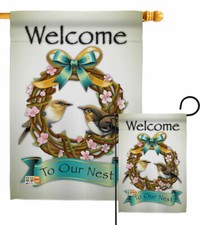 Welcome To Our Nest Garden Flag Birds Friends Decorative Gift Yard House Banner