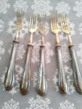  ANTICHE FORCHETTINE DOLCE ARGENTO 800 n.5 pezzi