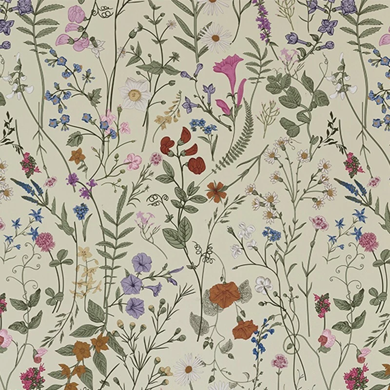 2Rolls 17.3"X118" Yellow Vintage Floral PVC Peel and Stick Wallpaper Sticky Back - Image 3 of 4