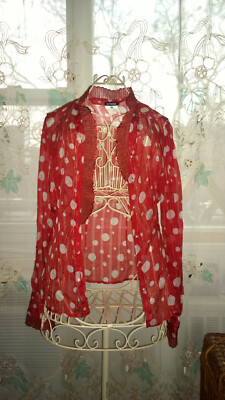 Gianfranco GF Ferre Silk Red blouse size 42, VINTAGE, made in Italy, unworn