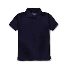 Kids University Youth Pique Polo Shirts Boys Size 6 Navy Blue Cotton Blend