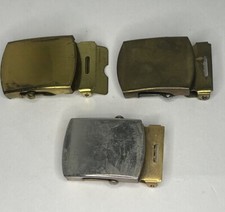 LOT OF 3 MILITARY VINTAGE BRASS BELT BUCKLES
