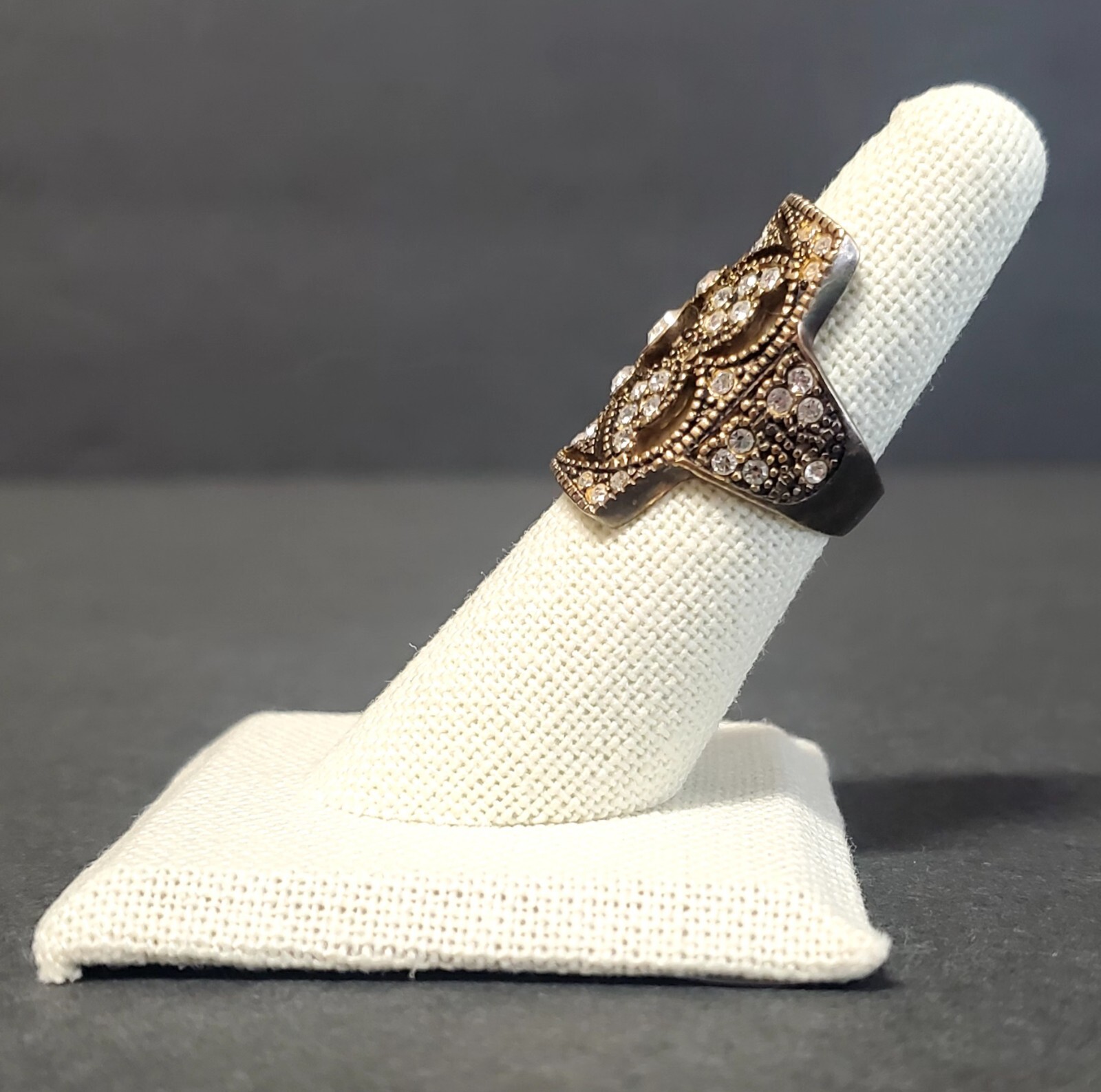 Statement Rings Gothic Oxidized Silver/Gold Tone … - image 6