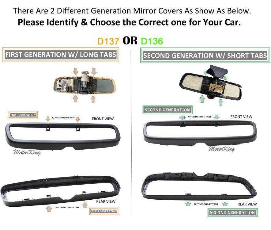 Kit Reparación Espejo Retrovisor Para 89-01 Mercedes R129 SL320 SL500 500SL 300SL D136 Foto 2 de 4