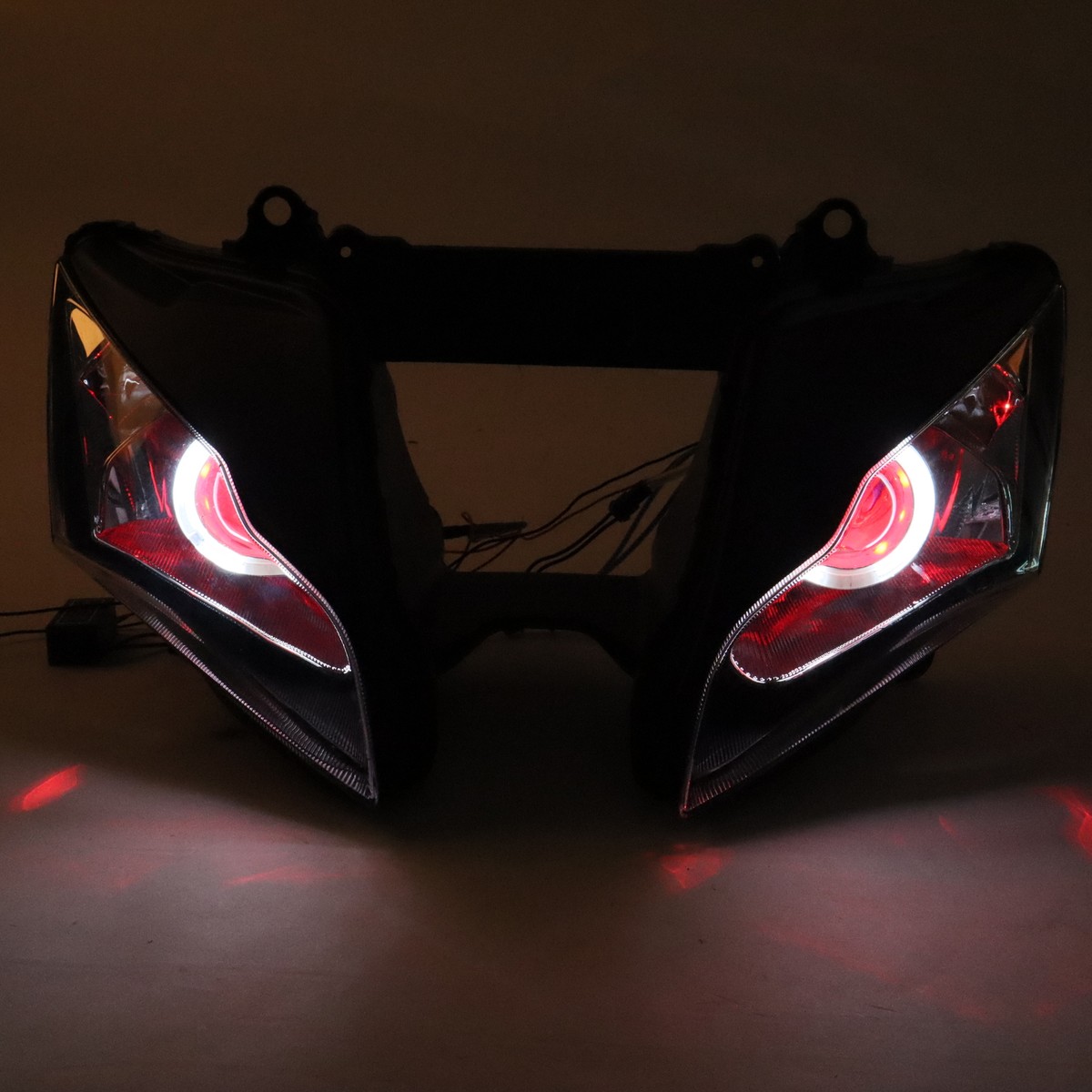 ハロ111  FA Front Headlight HALO Red Angel Eye Fit for Kawasaki 2011