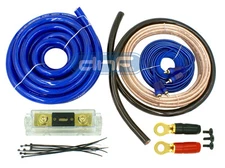 DNF COMPLETE 6000W 0 GAUGE BLUE AMP AMPLIFIER INSTALL WIRING POWER KIT