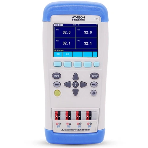 Misuratore di temperatura multicanale registratore dati AT4204 termocoppia J K T E S N B R - Foto 3 di 11