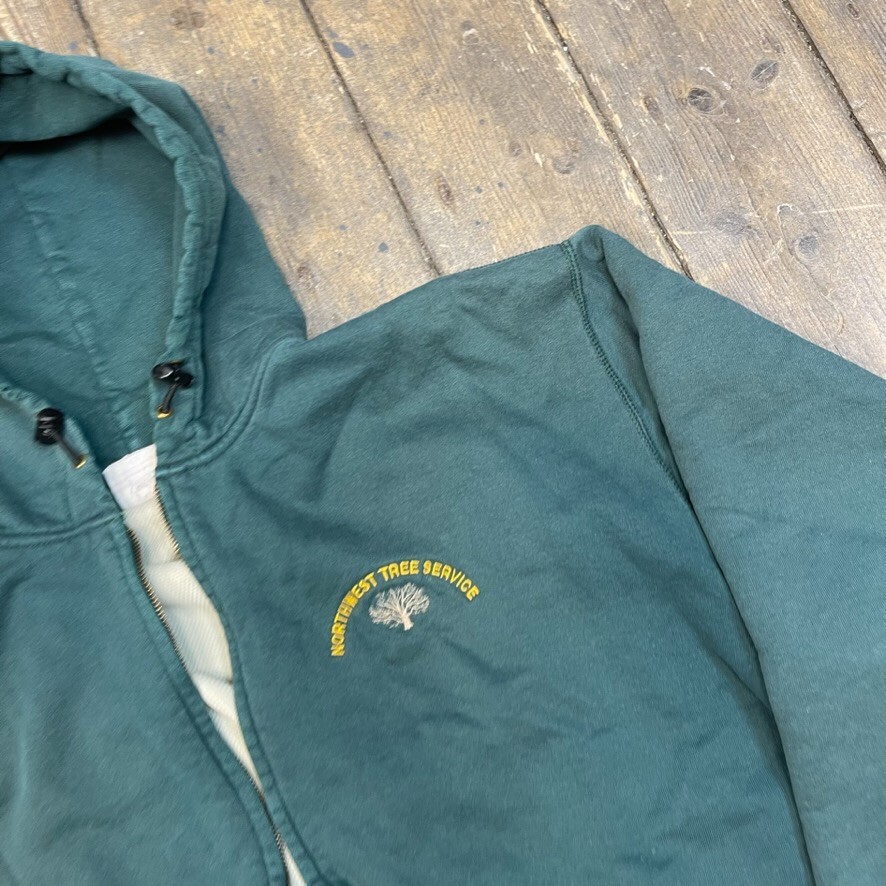 Carhartt Hoodie Mens Full-Zip Y2K Workwear Mesh Lined Sweatshirt, Green, 2XL image 4
