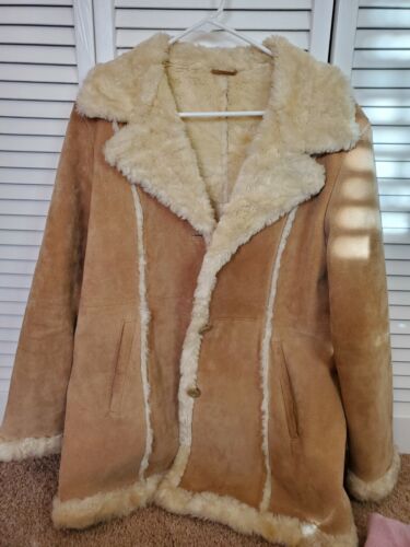 Wilson Leather Womens Large Jacket, Brown Faux Fur Suede Coat Womens