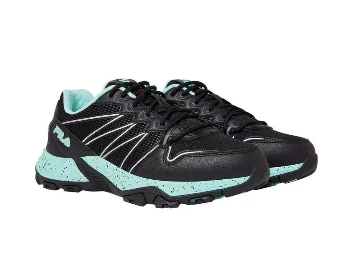FILA★DELPHI FLAG RUNNER★兼用★BLACK/GREEN/BLACK Fila Quadrix Trail Running Shoe, Women's Size 6 M, Black NEW