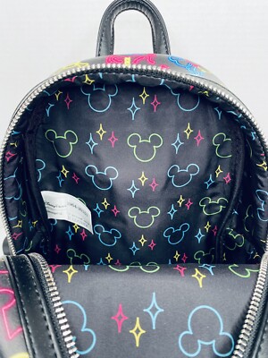 Disney Parks Loungefly Neon Mini Backpack htf nwot Disney Parks Loungefly Mickey Mouse Clear Blue NEON Backpack  main image 3