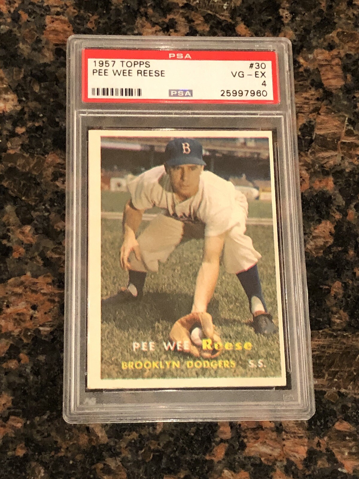 1957 Topps Pee Wee Reese #30 Baseball Card PSA 4