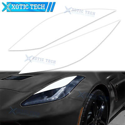 For 2014-2019 Chevy Corvette C7 Headlight Eyebrow Overlays Pre-cut Sticker Decor