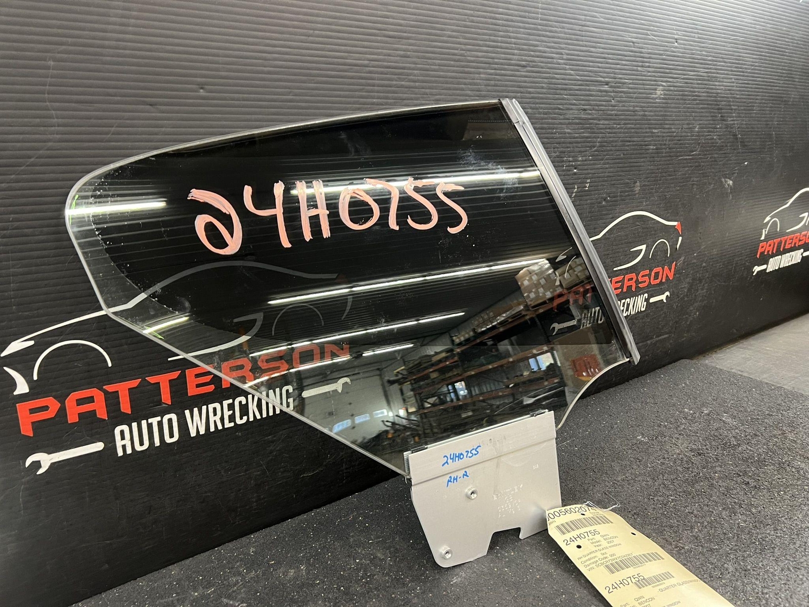 2007 BENTLEY CONTINENTAL REAR PASSENGER RIGHT SIDE QUARTER GLASS WINDOW ONLY