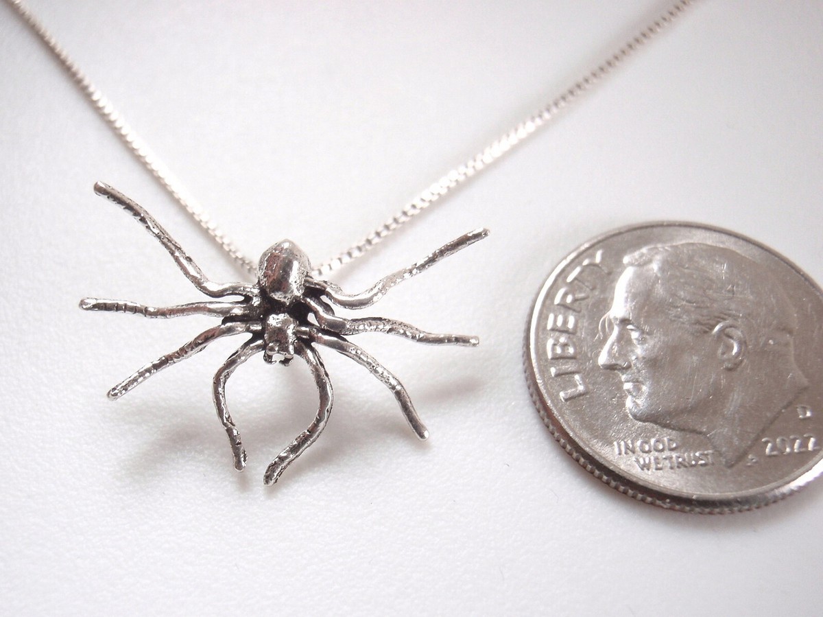 Small Spindly Spider Pendant 925 Sterling Silver | eBay