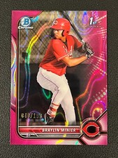 Braylin Minier 2022 Bowman 1st Chrome Fuchsia Lava Refractor /199 Reds
