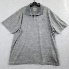 Under Armour Polo Shirt Men's 2XL Gray Loose Heatgear The Performance Polo XXL