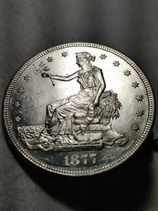 1877-S Trade Dollar- GEM BU+ UNCIRCULATED - NICE LUSTER & REFLECTIVE BACKGROUNDS