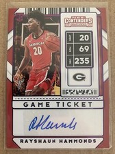 Rayshaun Hammonds 2020 Contenders Draft Blue Auto /99 Georgia Bulldogs RC #110