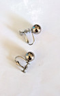 Set 60s Necklace Earrings Vintage 23” Silver Tone Strand Ball Bead Korea Pat. — photo 5
