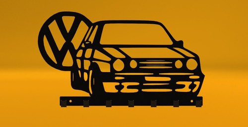 VW Golf MK2 - Wall Mounted Key hanger / Black Metal - 第 5/10 張圖片