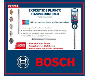 BOSCH EXPERT SDS PLUS-7X HAMMERBOHRER Ø 4mm-30mm - 4 Schneiden Vollhartmetalkopf