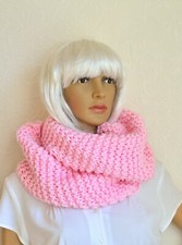 Hand knitted women's merino wool snood scarf