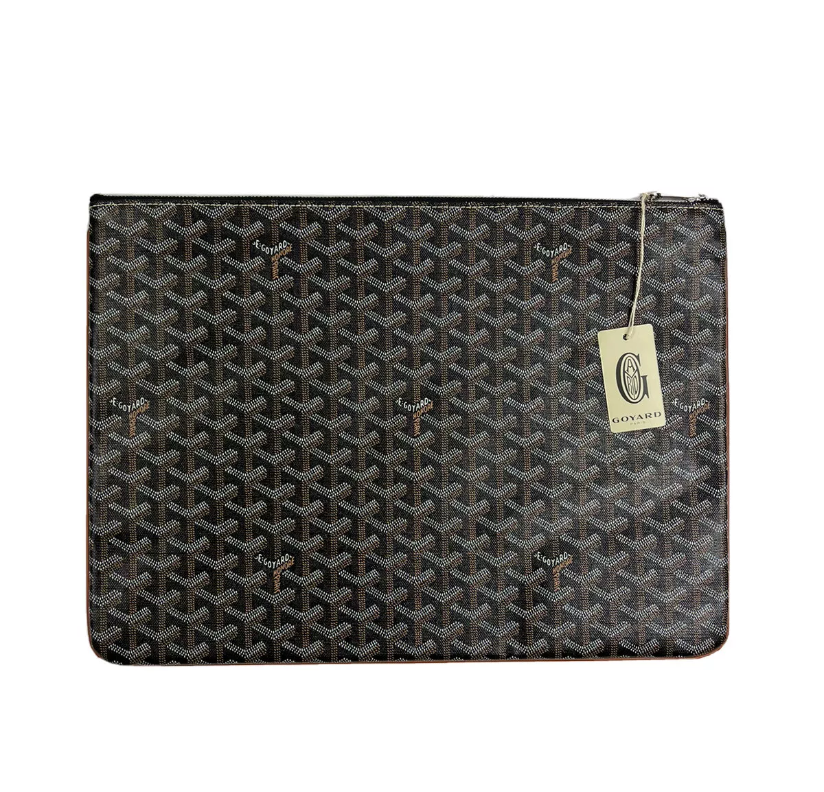 GOYARD MAISON GOYARD SAC BELVEDERE 2 MM BLACK TAN LARGE POUCH