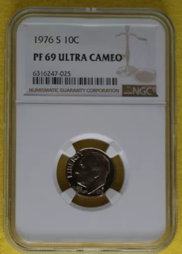1976 S 10C PF69 Ultra Cameo NGC Graded Roosevelt Dime