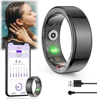 Lizzbeoal Smart Ring Herren Damen, Fitnessring Tracker Gesundheitsring, Herzfrequenz #10