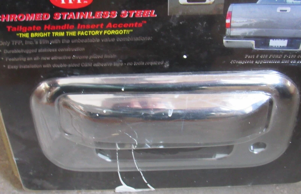 Cubierta de manija de puerta trasera cromada pulida Ford F-150 2004-2014 TFP 408 nueva sellada Foto 2 de 4